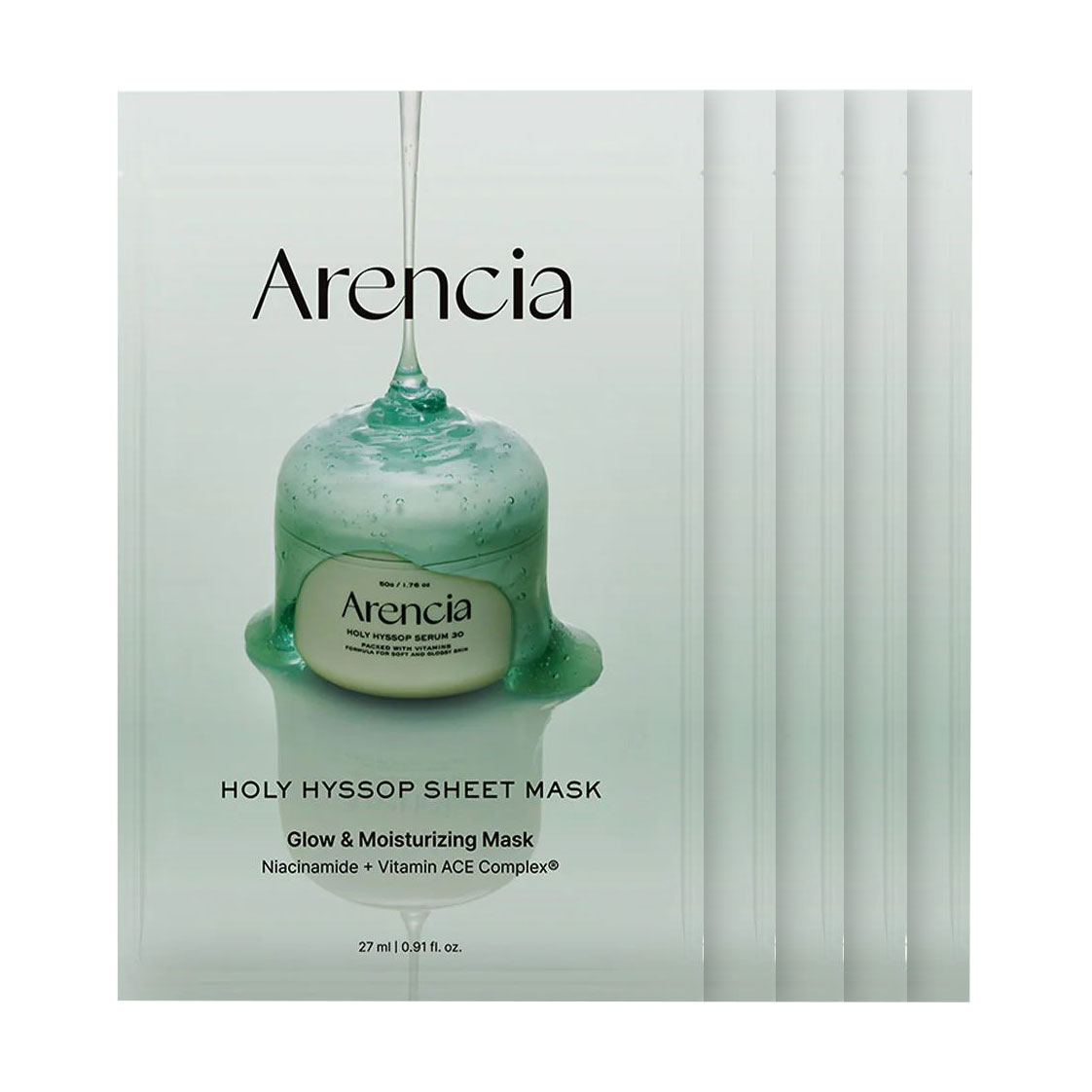 Заспокійлива тканинна маска для обличчя Arencia Holy Hyssop Sheet Mask з екстрактом гісопу, 27 мл